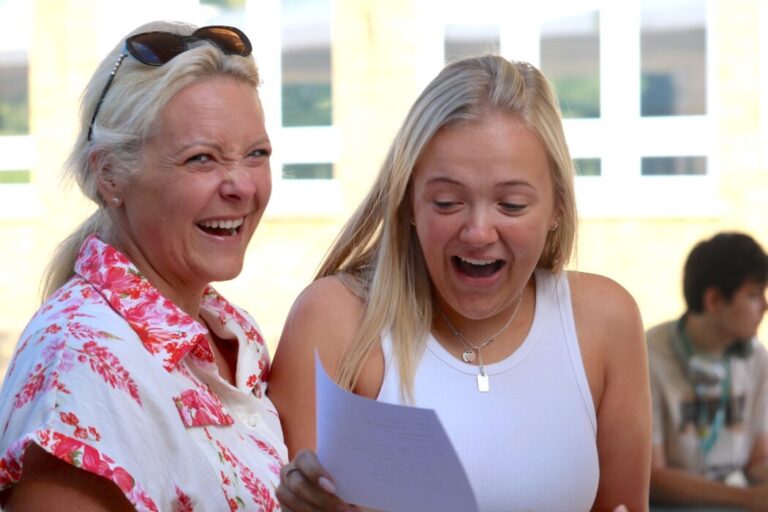2. millie barker delighted with her results that will allow her to follow her passion for education by studying primary education at the university of the west of england, bristol. (1)