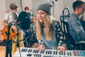 Stage 2 Studios Kids,rock,band,playing,instruments,in,music,studio
