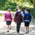 Kids walking to school in Frome Somerset