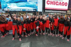 Lawn manor academy pupils get ready to dance at times square resized