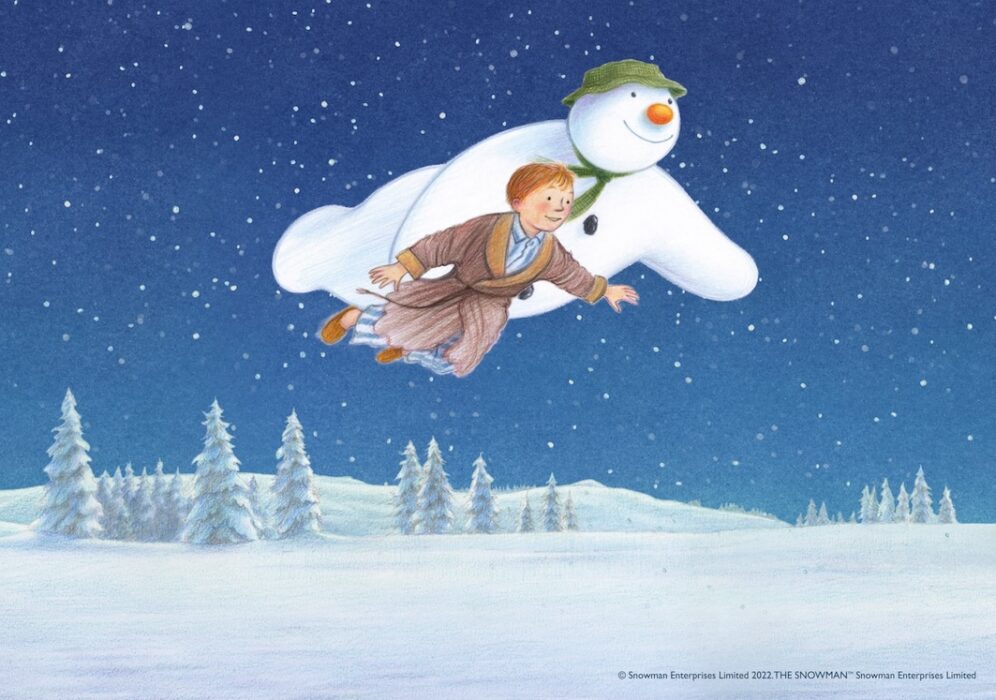 The snowman flying (with credit line)