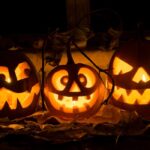 Photo,of,three,pumpkins,for,halloween.,embittered,,cheerful,with,a