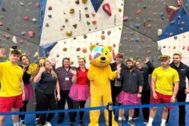 Pudsey and the team from Springfield in Corsham raising money for BBC's Children in Need
