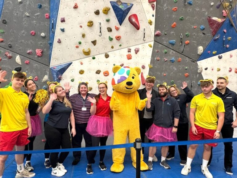 Pudsey and the team from Springfield in Corsham raising money for BBC's Children in Need