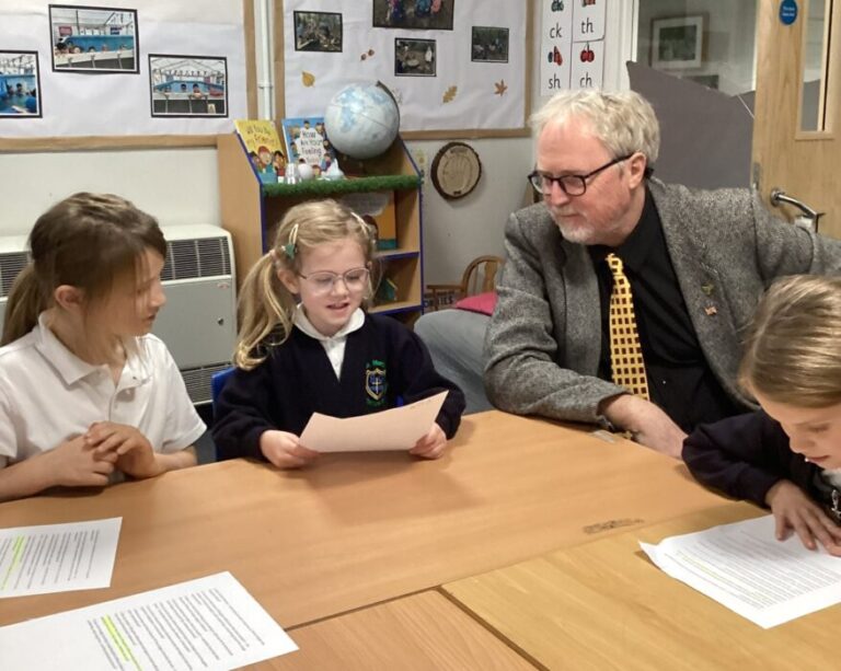 Dr brian mathew mp visits st mary's school broughton gifford2