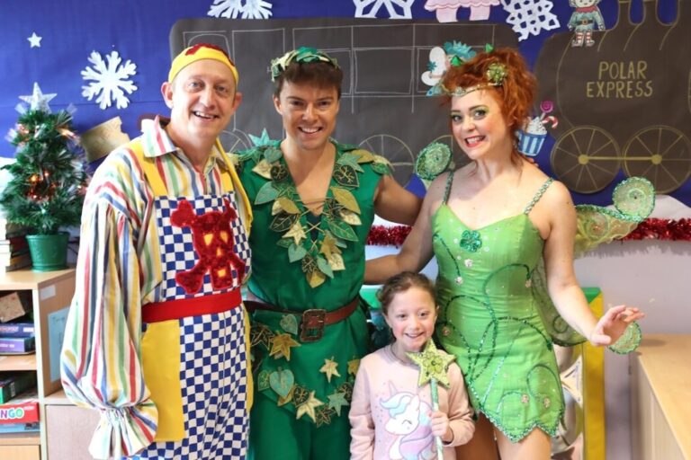 Stars of the Theatre Royal Bath pantomime paid a special festive visit to the Children’s Ward at Bath’s Royal United Hospital, spreading Christmas cheer to young patients and their families.