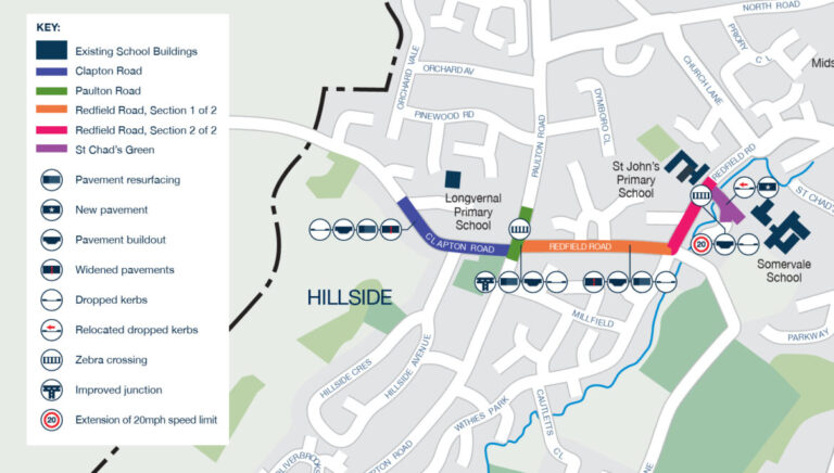 Midsomer norton new school safe walking routes