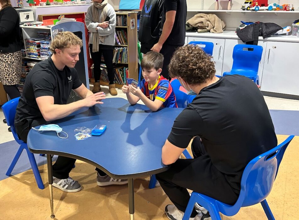 Bath Rugby visited the children's ward at the Royal United Hospital in Bath