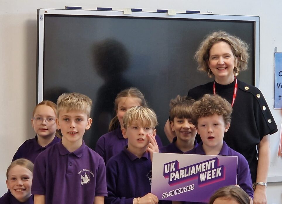 Anna Sabine MP visiting Trinity Church School as part of UK Parliament Week