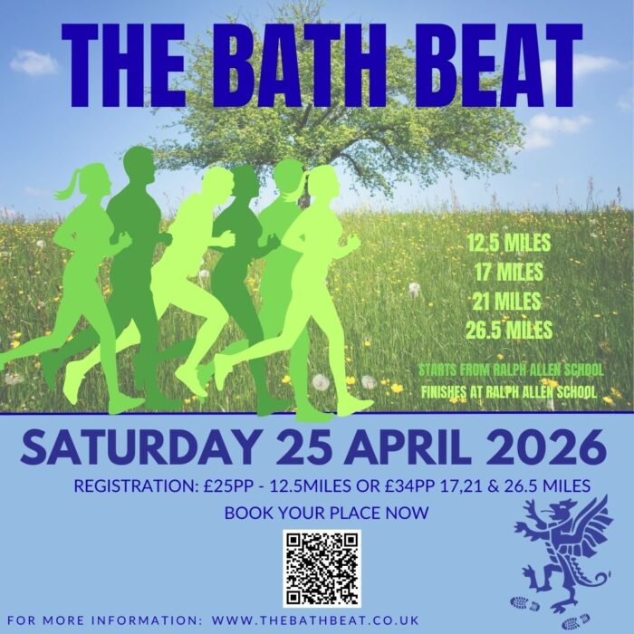 The Bath Beat returns on 25 April 2026. Organised by Ralph Allen School, this popular walking and running challenge raises funds for the school hall and offers routes for all abilities.