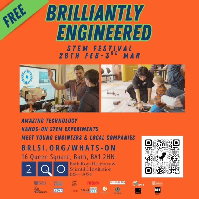 Brilliantly Engineered 2026 returns to BRLSI with free hands-on engineering fun for families, school workshops and STEM exhibitors. 28 Feb–3 March, Bath.
