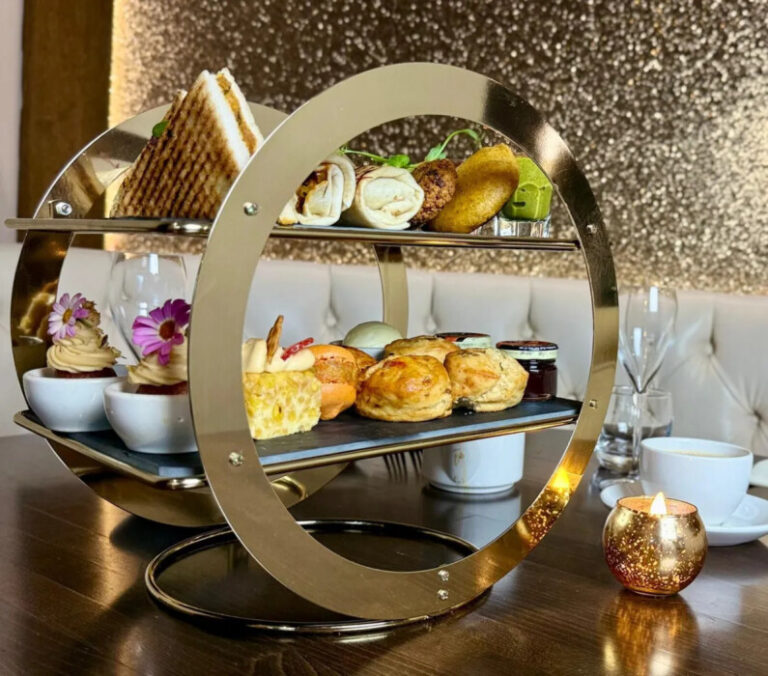 Treat mum to The Mint Room’s Indian high tea in Bath – served weekends 2–5pm, £28pp. Savour lentil vada, masala chai and inventive sweet treats.