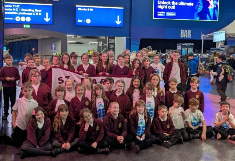 St Mary’s Primary pupils from Radstock joined nearly 9,000 children singing at the Young Voices concert in Birmingham this term.