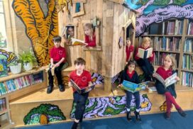 Batheaston Church school opens a magical new library designed by local artists, featuring murals, cosy reading spaces and a bespoke indoor treehouse.