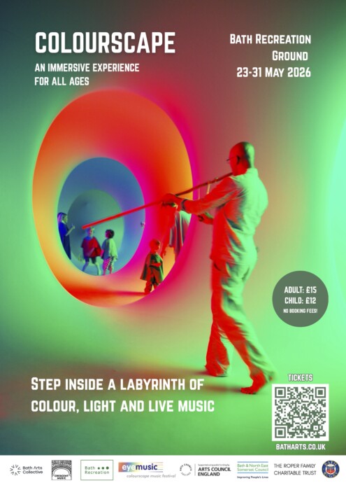 Step inside Colourscape in Bath this May half term – a magical maze of colour, light and live music for families at Bath Recreation Ground.