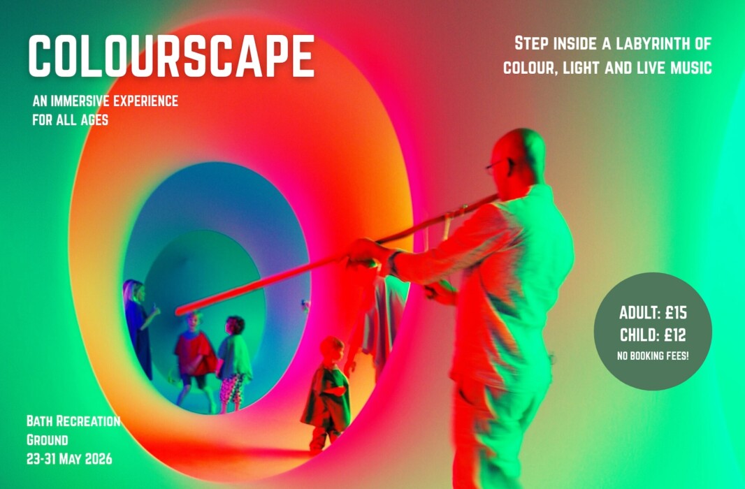 Step inside Colourscape in Bath this May half term – a magical maze of colour, light and live music for families at Bath Recreation Ground.