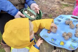 Freshford Preschool children near Bath earn Ruby Robin Award from SongBird Survival after helping protect local songbirds through crafts and outdoor learning.