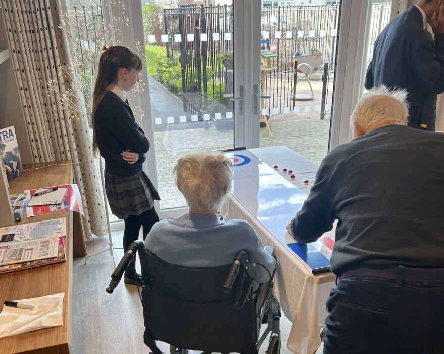 Lift Broadlands students in Keynsham hosted a Tabletop Winter Olympics at Meryton Place care home, bringing smiles and friendly competition to residents.
