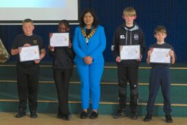 Pupils at Christ the King Catholic Primary School in Amesbury celebrate success after winning the Mayor’s ‘Our Amesbury, Our Community’ competition.