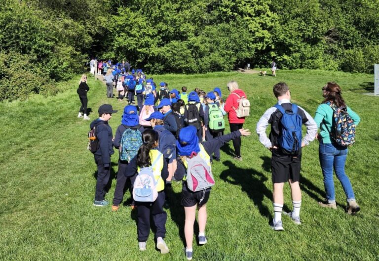 St Mary’s Catholic Primary pupils in Bath completed a sponsored walk to Kelston Roundhill, raising funds for CAFOD’s floating garden project in Bangladesh.