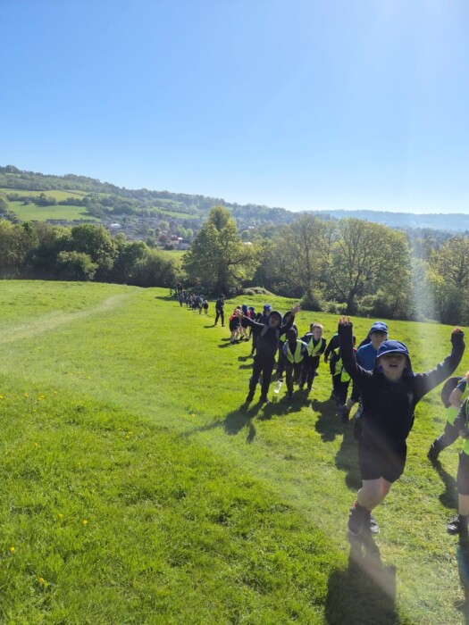 St Mary’s Catholic Primary pupils in Bath completed a sponsored walk to Kelston Roundhill, raising funds for CAFOD’s floating garden project in Bangladesh.