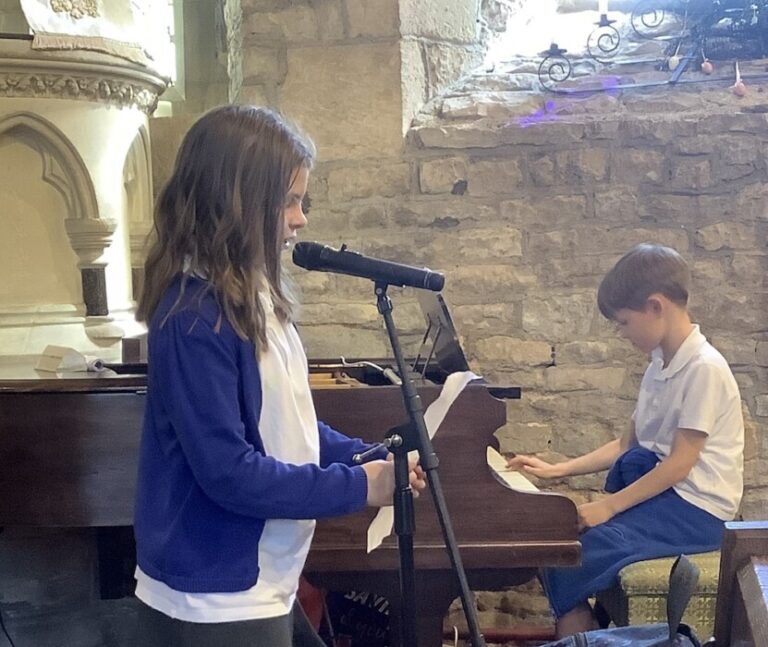 Pupils from Marksbury and Farmborough primary schools opened the Three Towers Festival with joyful performances celebrating music, confidence and community.