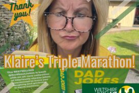 A Bath mum is running a triple marathon with 12 comedy stops to raise £14,000 for the air ambulance that saved her life.