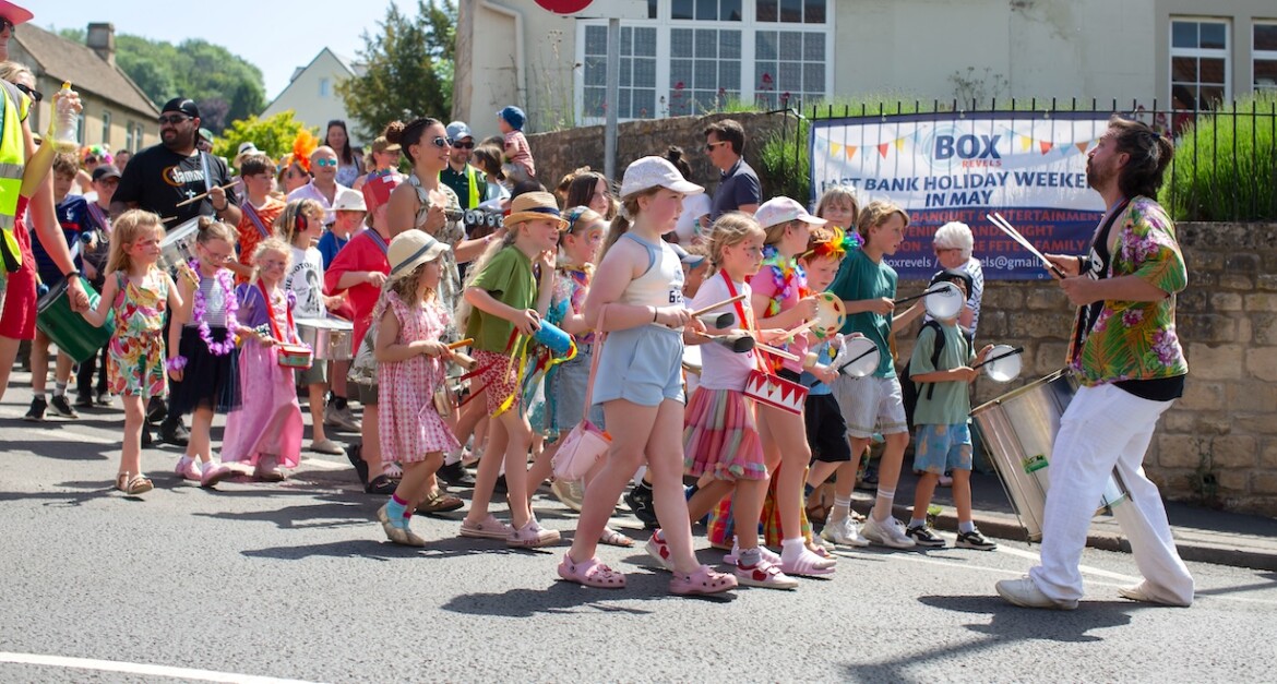 Pupils at Box Church of England Primary School wowed families with a colourful samba drumming performance at this year’s Box Revels.
