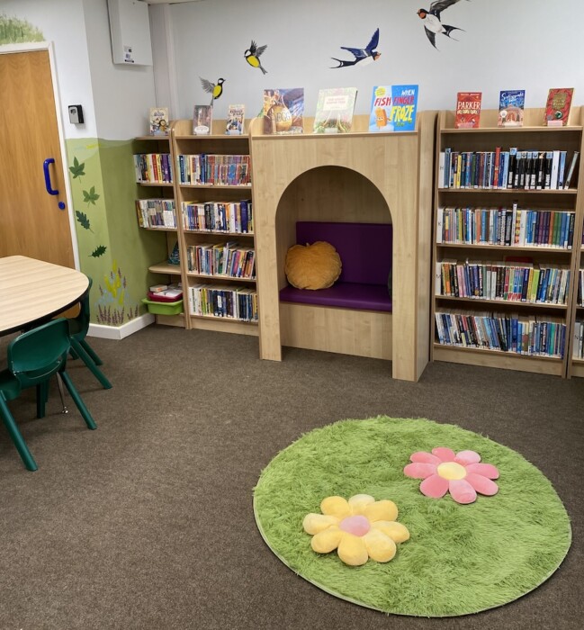 Seend Primary School opens its ‘Woodland Wonderland’ library, created with pupils, families and the community to inspire a lifelong love of reading.