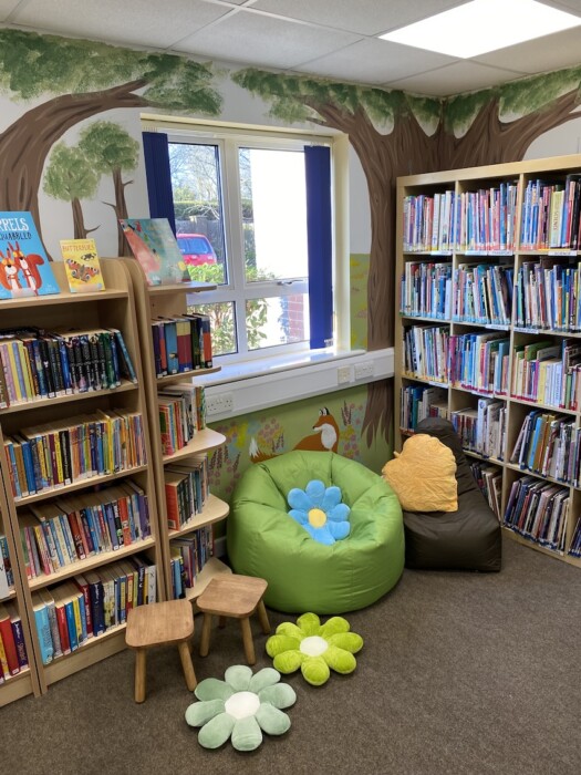 Seend Primary School opens its ‘Woodland Wonderland’ library, created with pupils, families and the community to inspire a lifelong love of reading.
