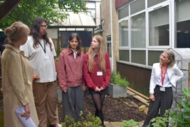 Bath MP Wera Hobhouse praised Ralph Allen School students in Parliament after visiting their award-winning sustainability and healthy food projects.