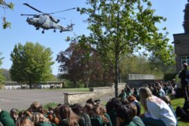 Children at Moorlands Schools Federation enjoyed a thrilling visit when a Royal Navy Wildcat helicopter landed on the school playground.