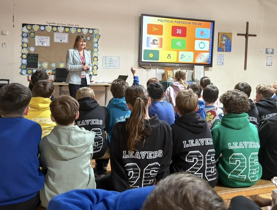 Pupils at Saint Edmund's Catholic Primary School in Calne questioned Chippenham MP Sarah Gibson on democracy, Parliament and current affairs during a special school visit.