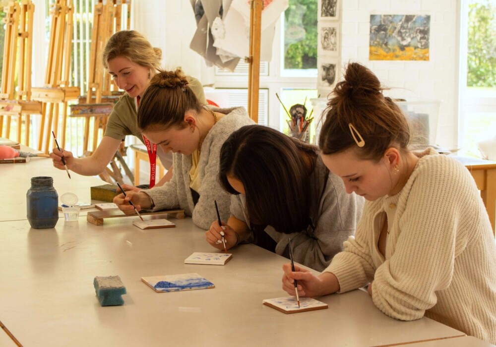 Royal High School Bath A-Level Art students explored the school’s historic links with Marlborough Tiles through a presentation and hands-on workshop.