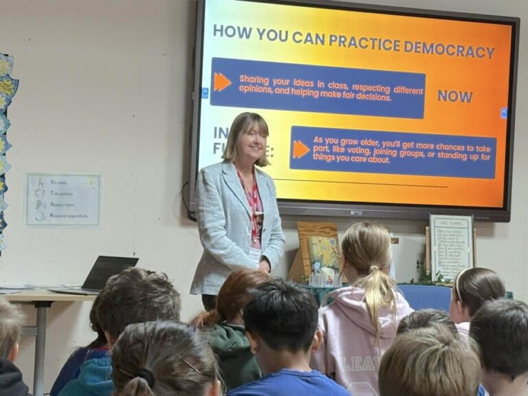 Pupils at Saint Edmund's Catholic Primary School in Calne questioned Chippenham MP Sarah Gibson on democracy, Parliament and current affairs during a special school visit.