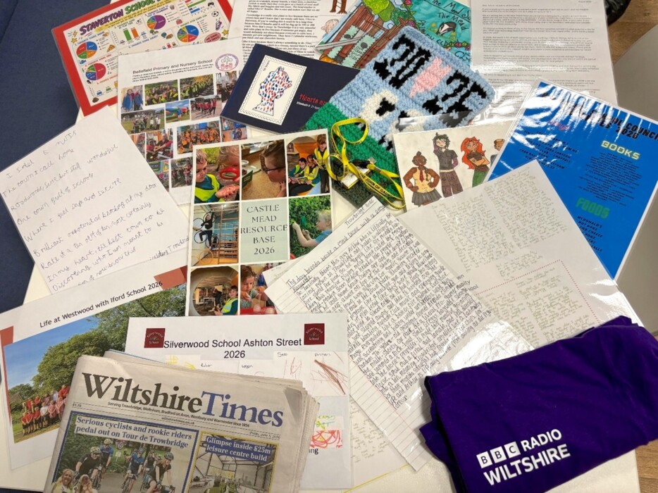 Pupils from schools across Trowbridge have buried a time capsule at the town's new leisure centre, capturing life in 2026 for future generations.
