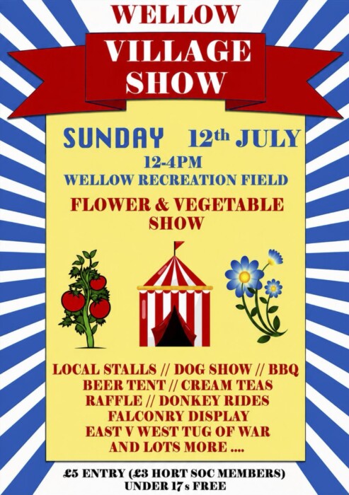 The 76th Wellow Village Flower and Horticultural Show returns on 12 July with flowers, crafts, food, dog show and family entertainment.