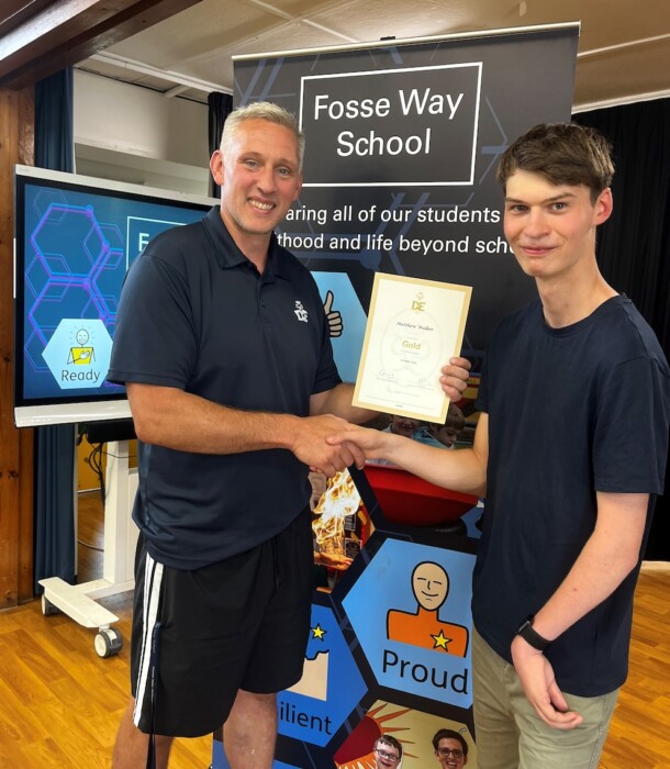 Fosse Way School student Matthew Walker has made school history by becoming its first pupil to complete Bronze, Silver and Gold DofE Awards.