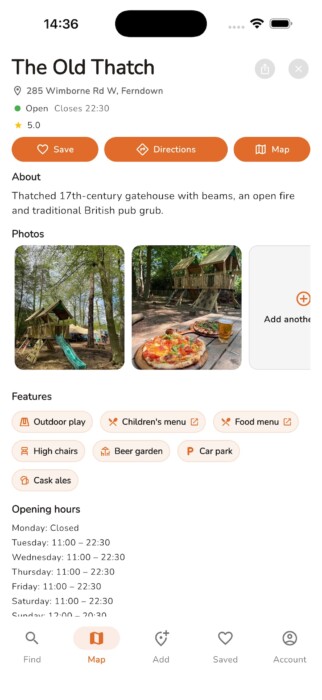 Families can find around 30 pubs with play areas across Bristol and Bath using the free Pubs With Playgrounds app for iPhone and Android.
