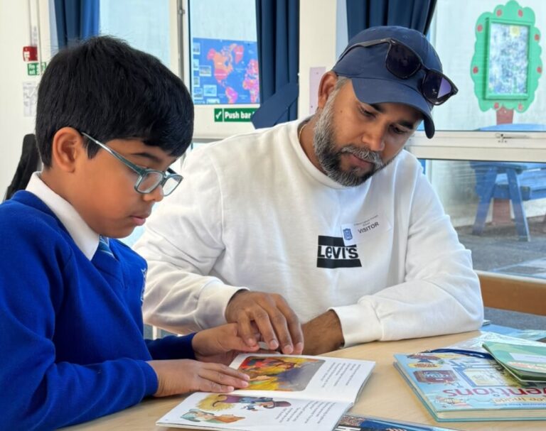 Parents and carers have joined pupils at St Mary’s Catholic Primary School in Chippenham for books and breakfast before school.