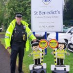 St Benedict's Catholic Primary School welcomed a local PCSO to promote road safety and is working with Anna Sabine MP and councils on plans for a new pedestrian crossing.
