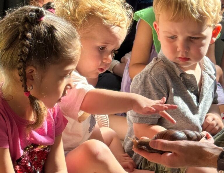 Children at Guinea Lane Nursery in Bath enjoyed a hands-on ZooLab visit, meeting animals including a snail, tarantula, millipede and snake.