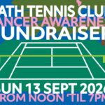 Families can enjoy tennis, pickleball, junior activities, a BBQ and more at Bath Tennis Club’s cancer awareness fundraiser on 13 September.
