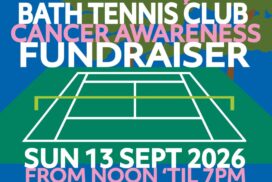 Families can enjoy tennis, pickleball, junior activities, a BBQ and more at Bath Tennis Club’s cancer awareness fundraiser on 13 September.