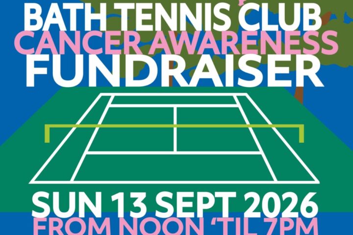 Families can enjoy tennis, pickleball, junior activities, a BBQ and more at Bath Tennis Club’s cancer awareness fundraiser on 13 September.