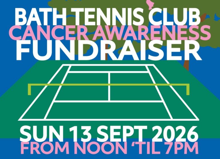 Families can enjoy tennis, pickleball, junior activities, a BBQ and more at Bath Tennis Club’s cancer awareness fundraiser on 13 September.
