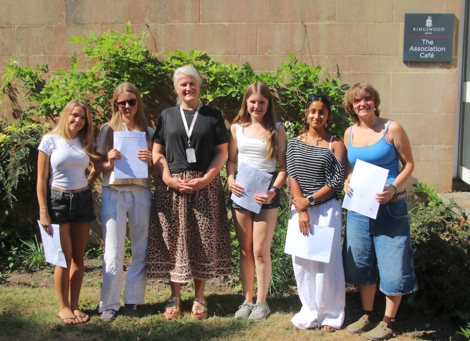Kingswood School students celebrate outstanding A-Level and BTEC results, with almost half of A-Level grades at A*-A and all seven Oxbridge offers secured.