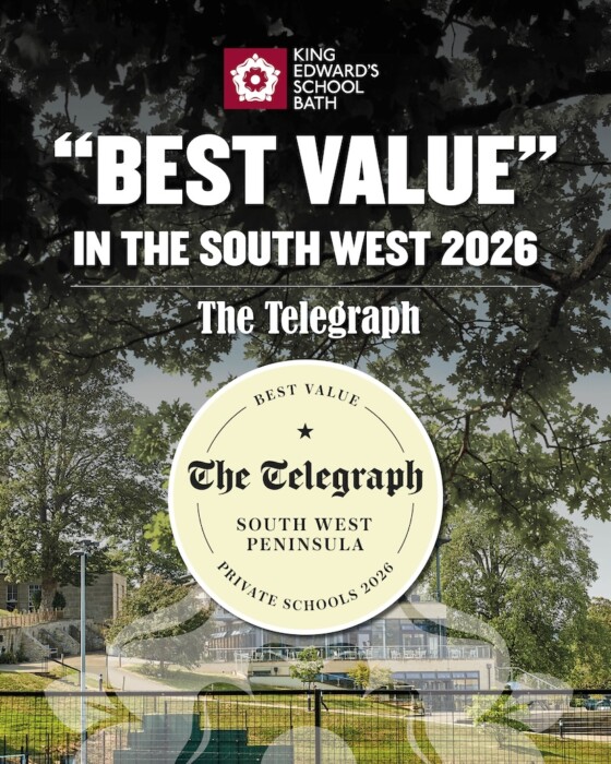 King Edward’s School in Bath has been named the Best Value Independent School in the South West in The Telegraph’s 2026 schools guide.