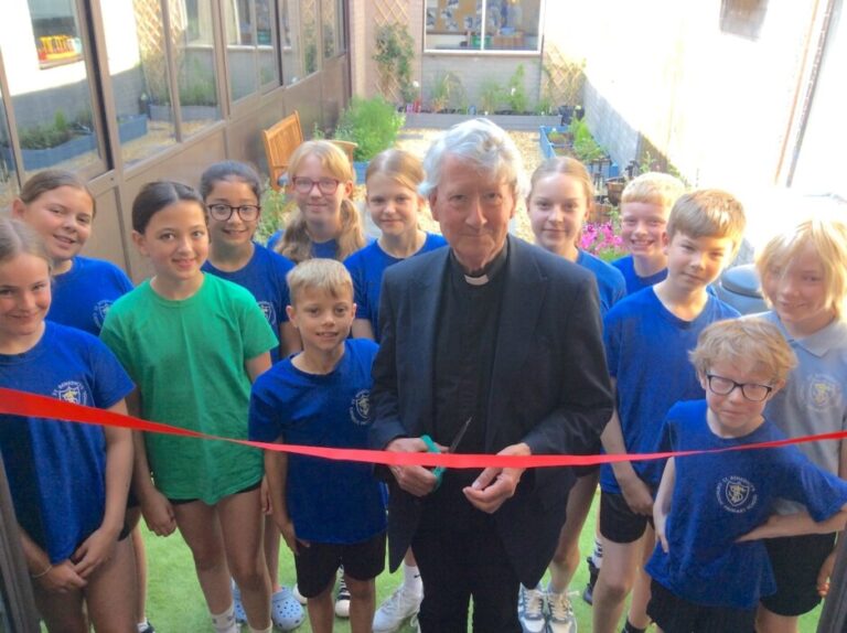 St Benedict’s Catholic Primary School in Midsomer Norton has opened a new sensory prayer garden designed by pupils and the school’s chaplaincy team.