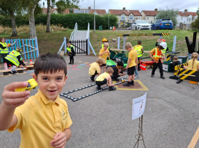 Parents and community volunteers have transformed the infants’ playground at Weston All Saints Primary School in Bath with donated and repurposed materials.